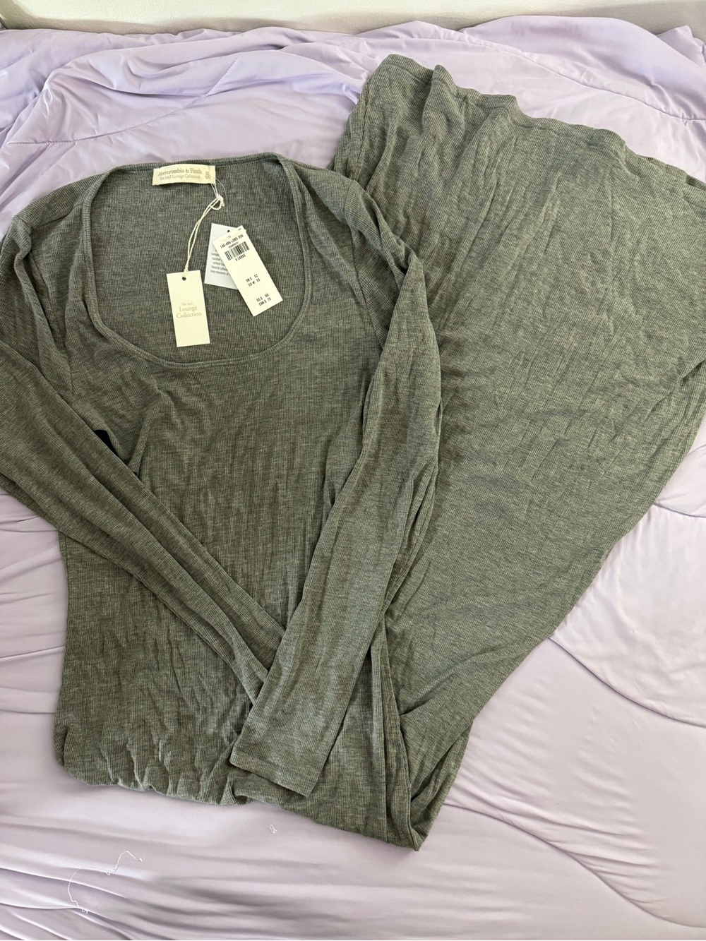 Abercrombie & Fitch Heather Gray Maxi Loungewear Dress - Picture 2 of 7